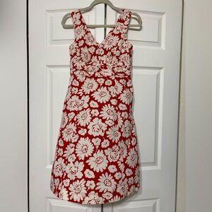 Boden Floral Red and White Women's Dress size 6